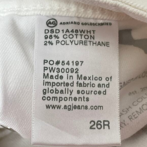 Adriano Goldschmied Mari Crop High Rise Slim Straight White Women's Sz 26R NWT - Picture 5 of 10
